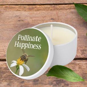 Wild Honeybee Polinate Happiness Photographic Bee Mini Candle Favors