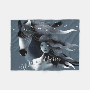 Wild Horse and a Girl Fleece Blanket