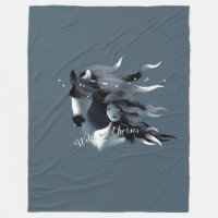 Wild Horse and a Girl Fleece Blanket