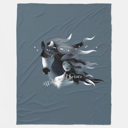Wild Horse And A Girl Fleece Blanket