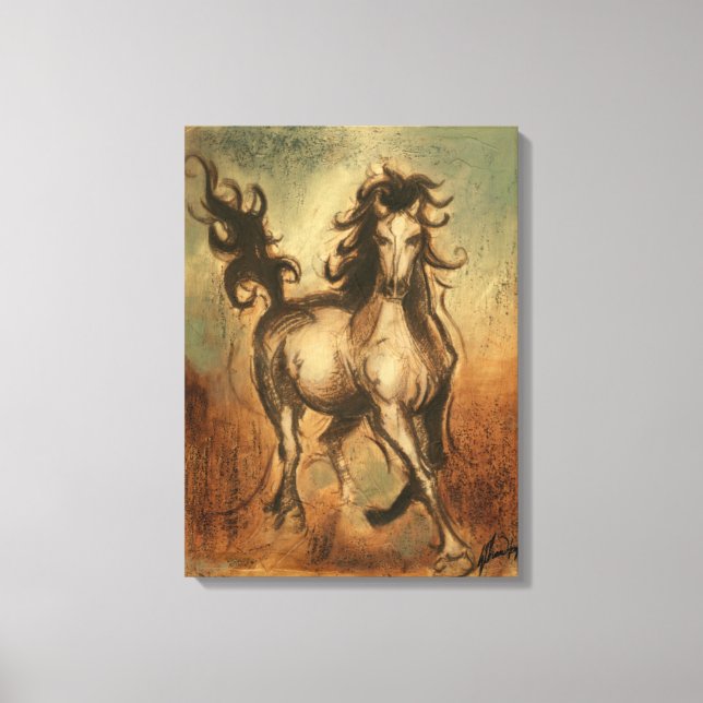 Wild Horse and Warm Colors Canvas Print (Front)