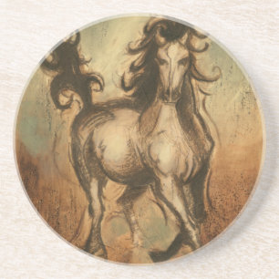 Wild Horse and Warm Colors Drink Coaster