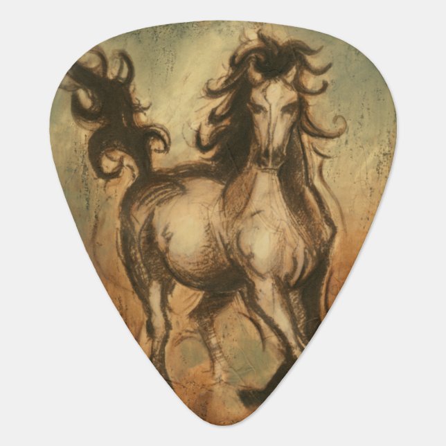 Wild Horse and Warm Colors Guitar Pick (Front)