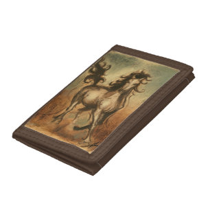 Wild Horse and Warm Colors Tri-fold Wallet