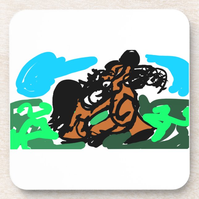 Wild horse  beverage coaster (Front)