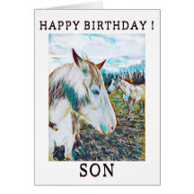 Wild horse Birthday Card