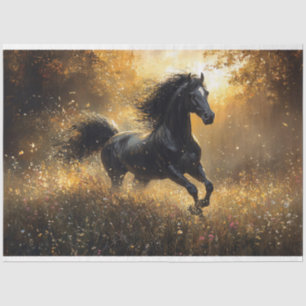 Wild Horse Black Stallion Mustang Decoupage Tissue Paper