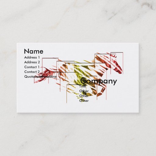 Customizable wild horse business card template