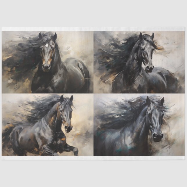 Wild Horse Collage 3 Decoupage Paper (Front)