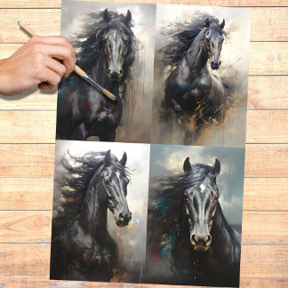 Wild Horse Collage 4 Decoupage Paper
