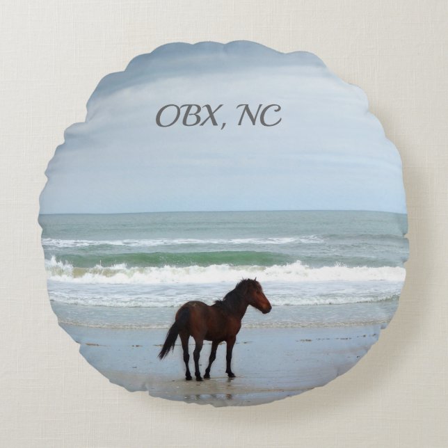 Wild Horse Corolla NC Round Pillow (Front)