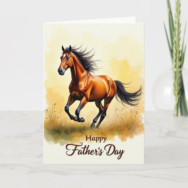 Wild Horse Fathers Day Scene Card (Front)