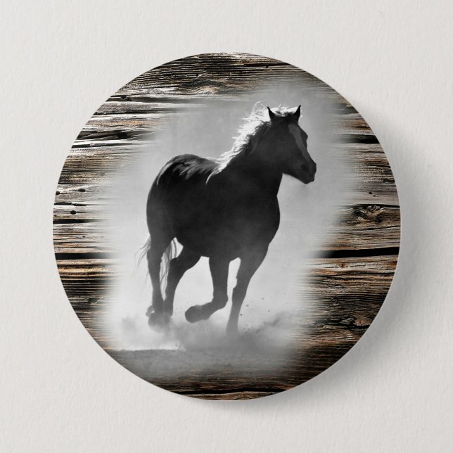 Wild Horse Galloping Button (Front)