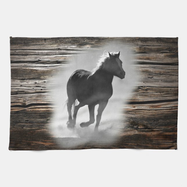 Wild Horse Galloping Kitchen Towel (Horizontal)