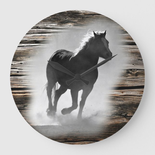 Wild Horse Galloping Large Clock (Front)