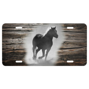 Wild Horse Galloping License Plate
