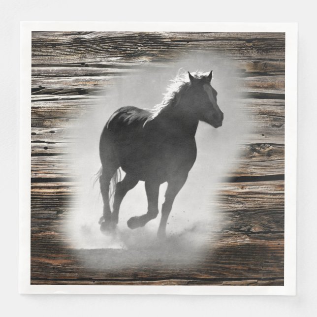 Wild Horse Galloping Paper Dinner Napkins (Front)