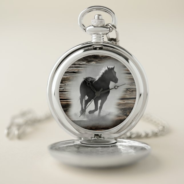 Wild Horse Galloping Pocket Watch (Inside)