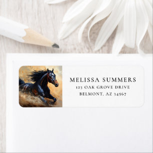 Wild Horse Galloping Return Address Label