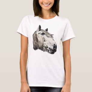 Wild Horse Head Portrait Horse Lover Ladies Top