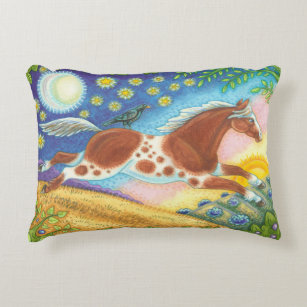 Wild Horse Hill Folk Art Equine Pillow Susan Brack