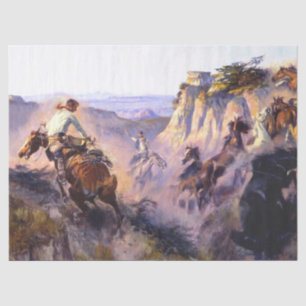 “Wild Horse Hunters” by Charles M Russell Tissue Paper