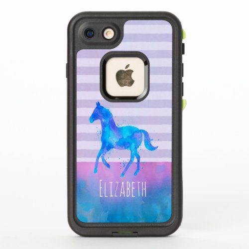 Wild Horse in Blue and Purple Watercolor Custom