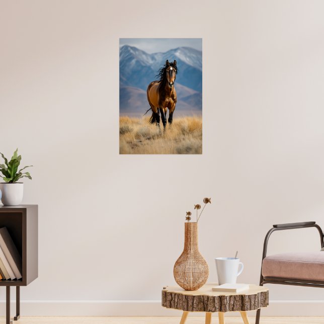 Wild Horse in Mountain Plains Poster (Living Room 3)