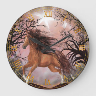 Wild Horse in the Woods Wall Clock