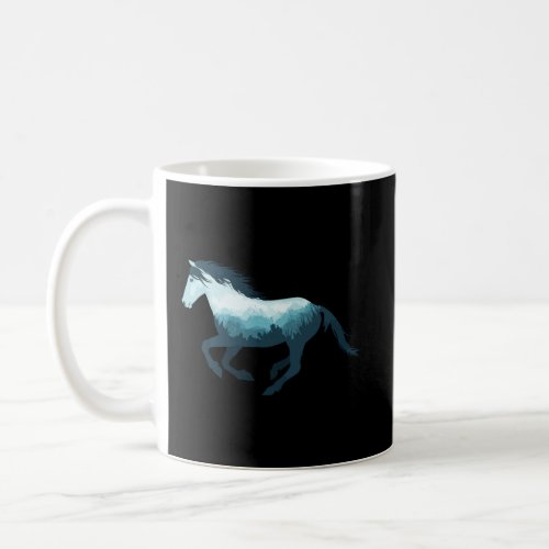 Wild Horse Mustang Equine Double Exposure Wildlife Coffee Mug