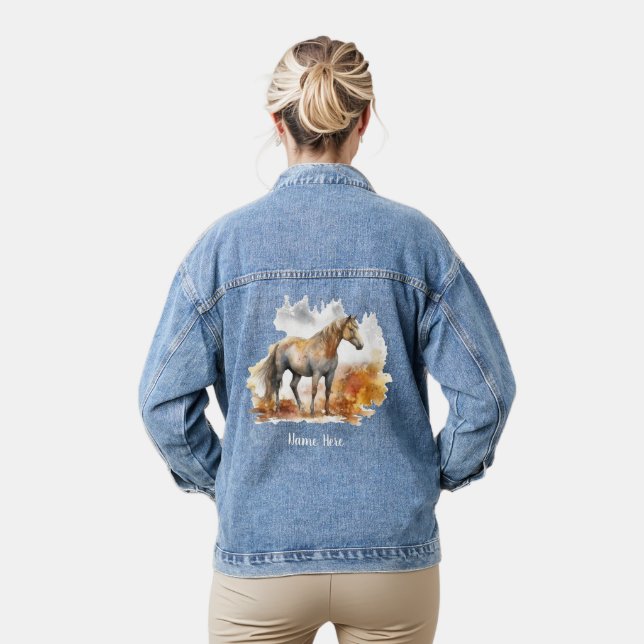 Wild Horse No. 1 Personalized Denim Jacket (Model)