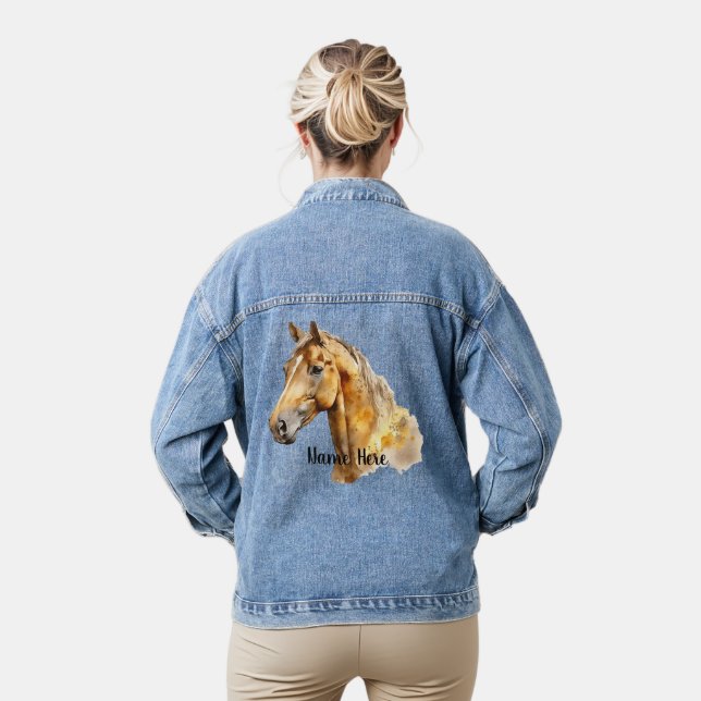 Wild Horse No. 3 Personalized Denim Jacket (Model)