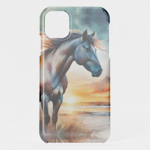 Wild Horse on Grassy Dune at Sunset iPhone 11 Case