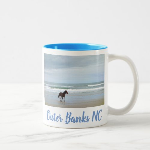 Wild Horse Outer Banks OBX Corolla NC Two_Tone Coffee Mug