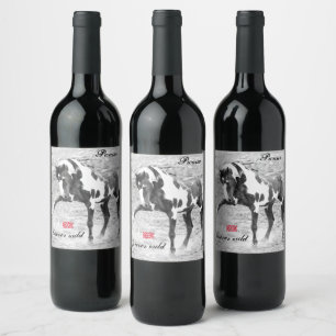 Wild Horse Photo Picasso Mustang Wine Labels 