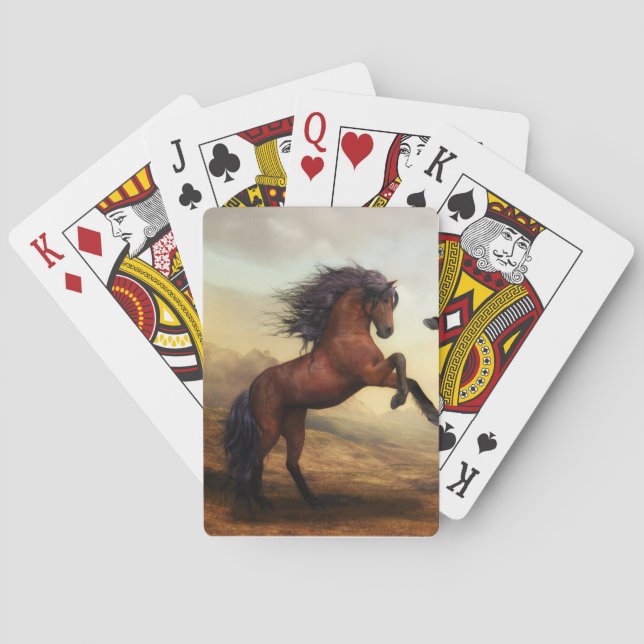 wild horse rearing poker cards (Back)