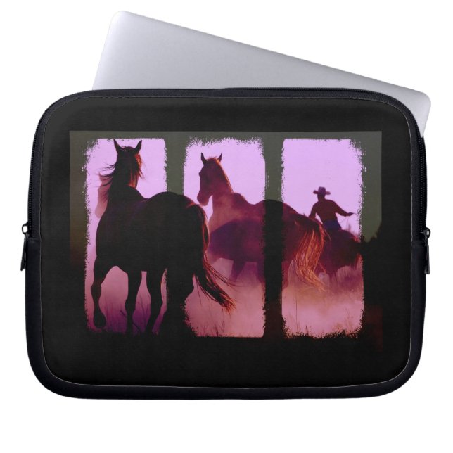 Wild Horse Roundup Digital Art Notebook Sleeve (Front)