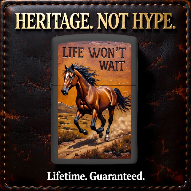 Wild Horse Run Desert Motivational Run Zippo Lighter (Creator Uploaded)