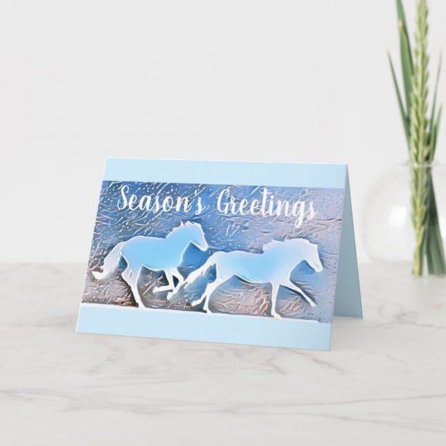 Wild Horse Season's Greetings Christmas Holiday Card (Front)