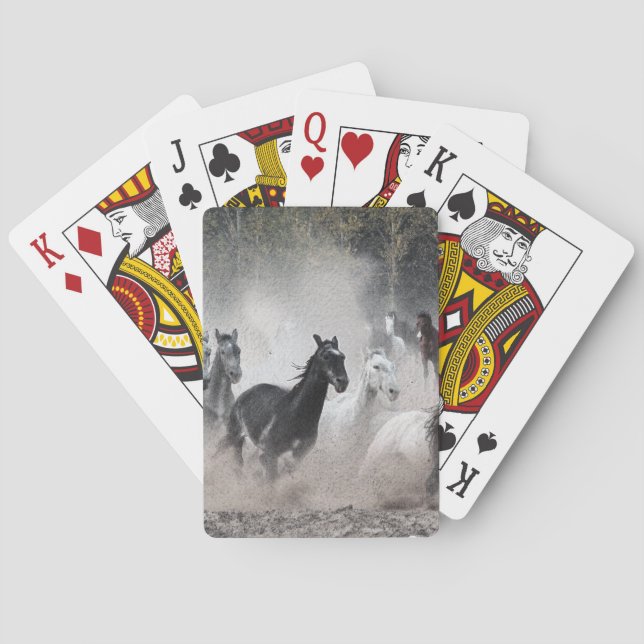 Wild Horse Stampede Equine-lovers Designer Pack Poker Cards (Back)