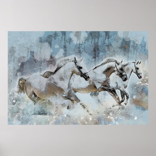 Wild Horse Stampede Western  Poster