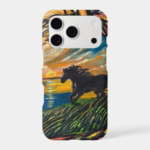 Wild Horse Sunset Art - Handmade artwork iPhone 17 Pro Case