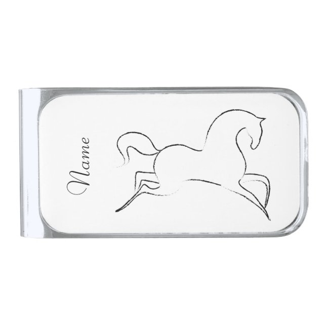 Wild Horse Thunder_Cove  Silver Finish Money Clip (Front)