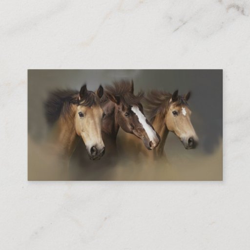 Customizable Wild Horse Trio Business Card