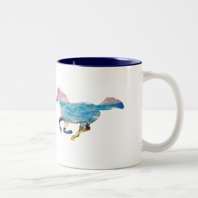 Wild horse Two-Tone coffee mug (Right)