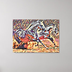 Wild Horses abstract Animal western Rodeo Art  Canvas Print