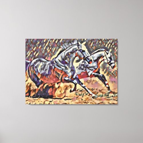 Wild Horses abstract Animal western Rodeo Art  Canvas Print