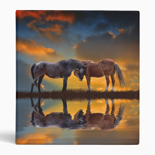 Wild Horses and Water Beautiful 3 Ring Binder (Front)