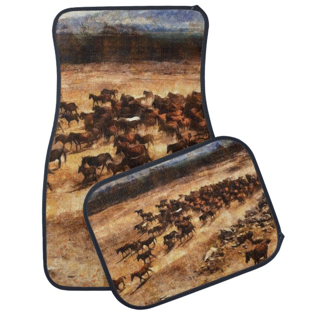 Wild Horses: Artistic Animal Majesty. Car Floor Mat (Set)