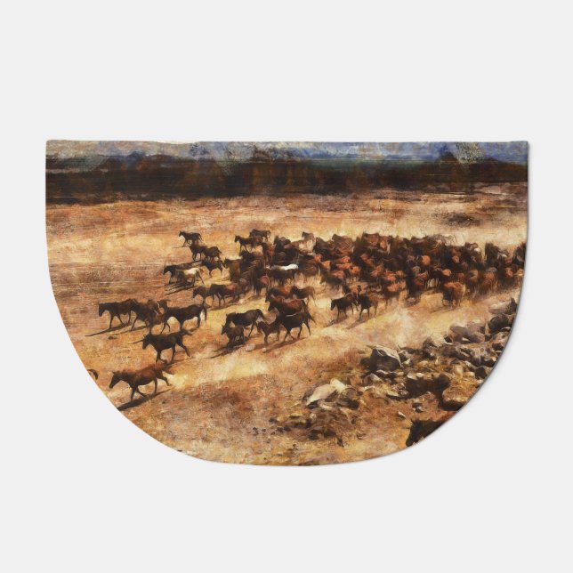 Wild Horses: Artistic Animal Majesty. Doormat (Front)